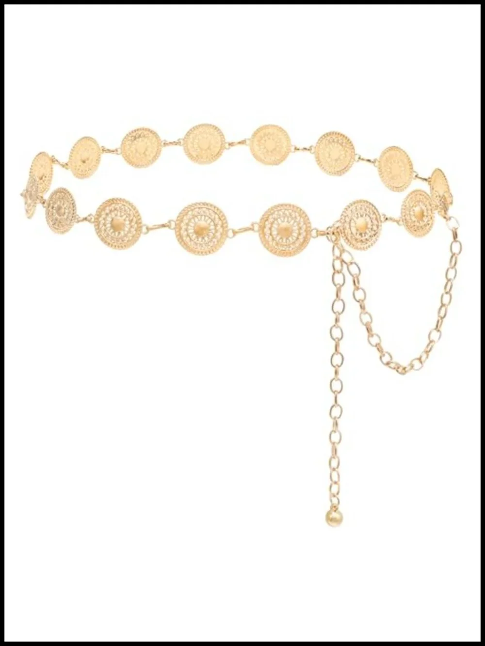 Metal Waist Chain Belt Sun Moon Hollow Flower Gothic Alloy